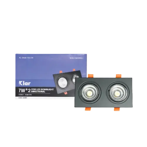 Klar LED COB Directional Downlight Slim Black 7W Cool White