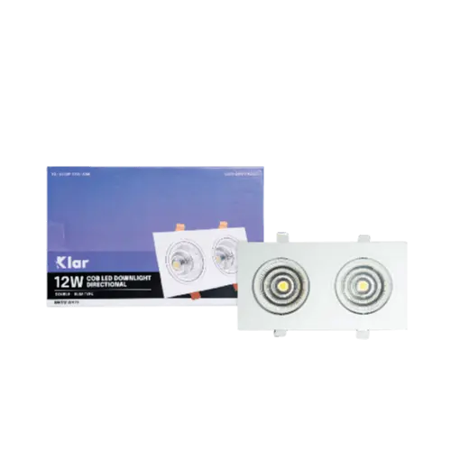 Klar LED COB Directional Downlight Slim White 12W Warm White