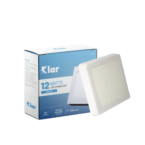 Klar LED Surface Mounted Downlight Square 12W Daylight