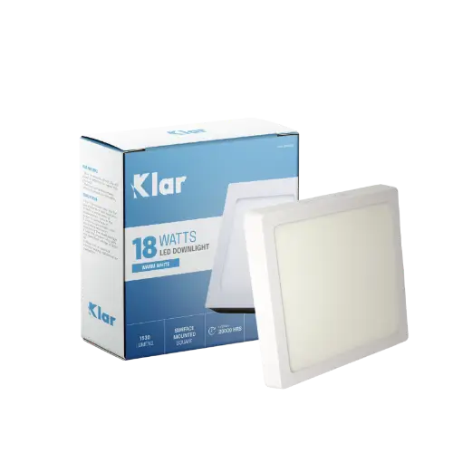 Klar LED Surface Mounted Downlight Square 18W Warm White