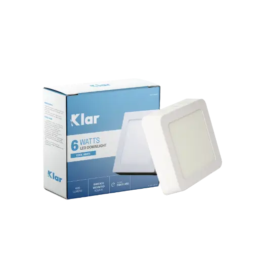 Klar LED Surface Mounted Downlight Square 6W Cool White