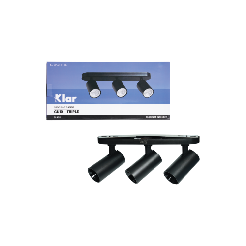 Klar Spotlight Casing GU10 Black Triple Head