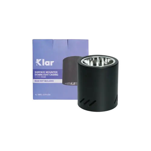 Klar Surface Downlight Casing 3.5_ Round Black E27