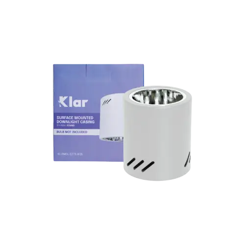 Klar Surface Downlight Casing 3.5_ Round White E27