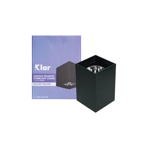 Klar Surface Downlight Casing 3.5_ Square Black E27