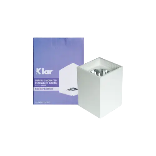 Klar Surface Downlight Casing 3.5_ Square White E27
