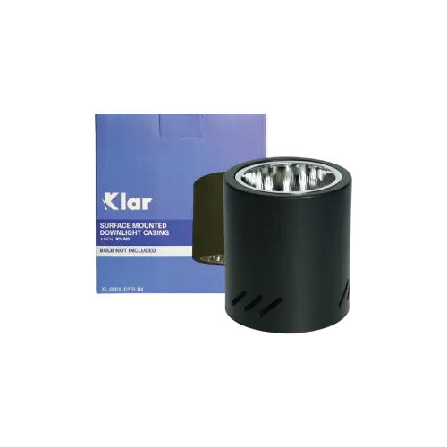 Klar Surface Downlight Casing 4_ Round Black E27