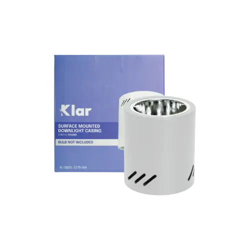 Klar Surface Downlight Casing 4_ Round White E27