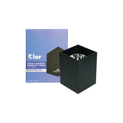 Klar Surface Downlight Casing 4_ Square Black E27