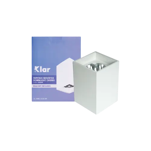 Klar Surface Downlight Casing 4_ Square White E27