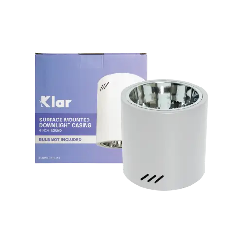 Klar Surface Downlight Casing 6_ Round White E27