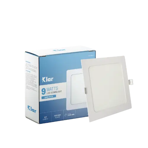 Klar LED Recessed Downlight Square 9W Warm White